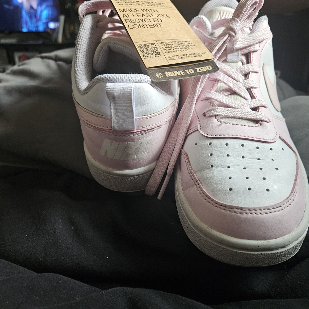 7Y Nike Pink and White Sneakers